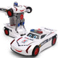 Children'S Transformer Robot Car Toys Fun Electric Transformer Police Car Lights Car Robot Racing Toys 1-6 Years Old Boys Toys
