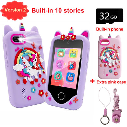 Kids Smart Phone Children Toys Mini Smart Phone Unicorn Toys Games Dual Camera Music Player Boys Girls Christmas Birthday Gifts