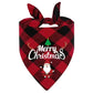 10/1PCS Christmas Print Dog Bandanas Large Pet Scarf Cartoon Red Green Grid Dog Drool Bib Cat Grooming Accessories Pet Supplies