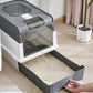 Cat Toilet Fully Enclosed Drawer Style Easy to Clean Portable Cat Manure Box with Splash Guard and Spoon on Top for Pet Supplies