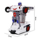 Children'S Transformer Robot Car Toys Fun Electric Transformer Police Car Lights Car Robot Racing Toys 1-6 Years Old Boys Toys