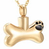 High Quality Stainless Steel Bone Print Dog Paw Pendant Pet Small Urn Cremation Ashes Souvenir Jewelry